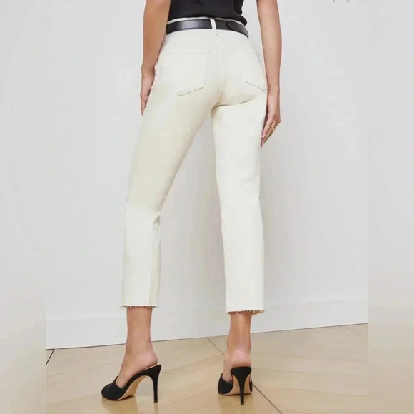 L'AGENCE Sada Slim-Leg Cropped Jean in Vintage White Sz 24 - Picture 6 of 11